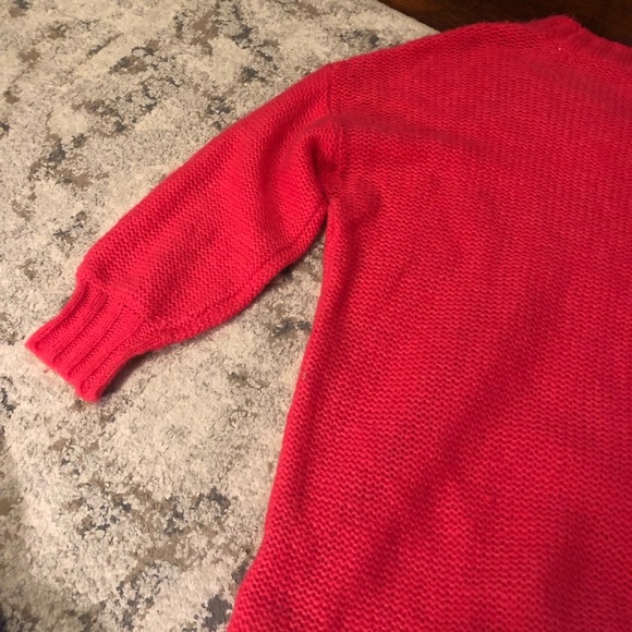 NWOT Aerie Hot Pink Cable Knit Oversized Sweater - Picture 9 of 10